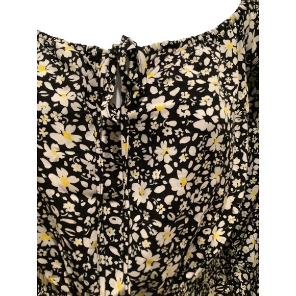 Jun & Ivy Boho Floral Print Long Sleeve Front Mock Tie Crop Top XL NWT - Picture 5 of 9